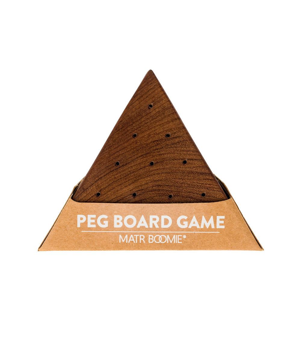 Triangle Peg Board Game - Handcrafted Wood - Chickadees Wooden Toys