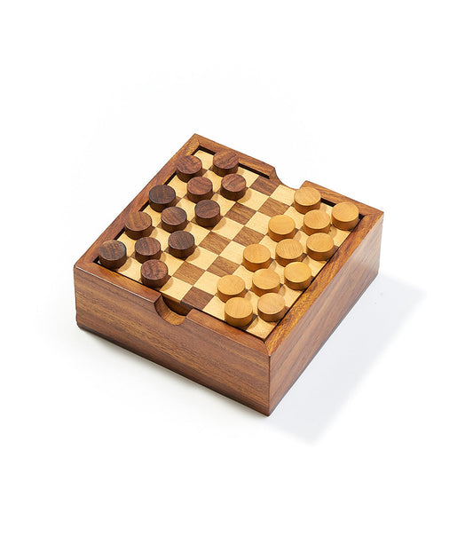 Checkers and Tic Tac Toe Game Set - Handcrafted Wood - Chickadees Wooden Toys