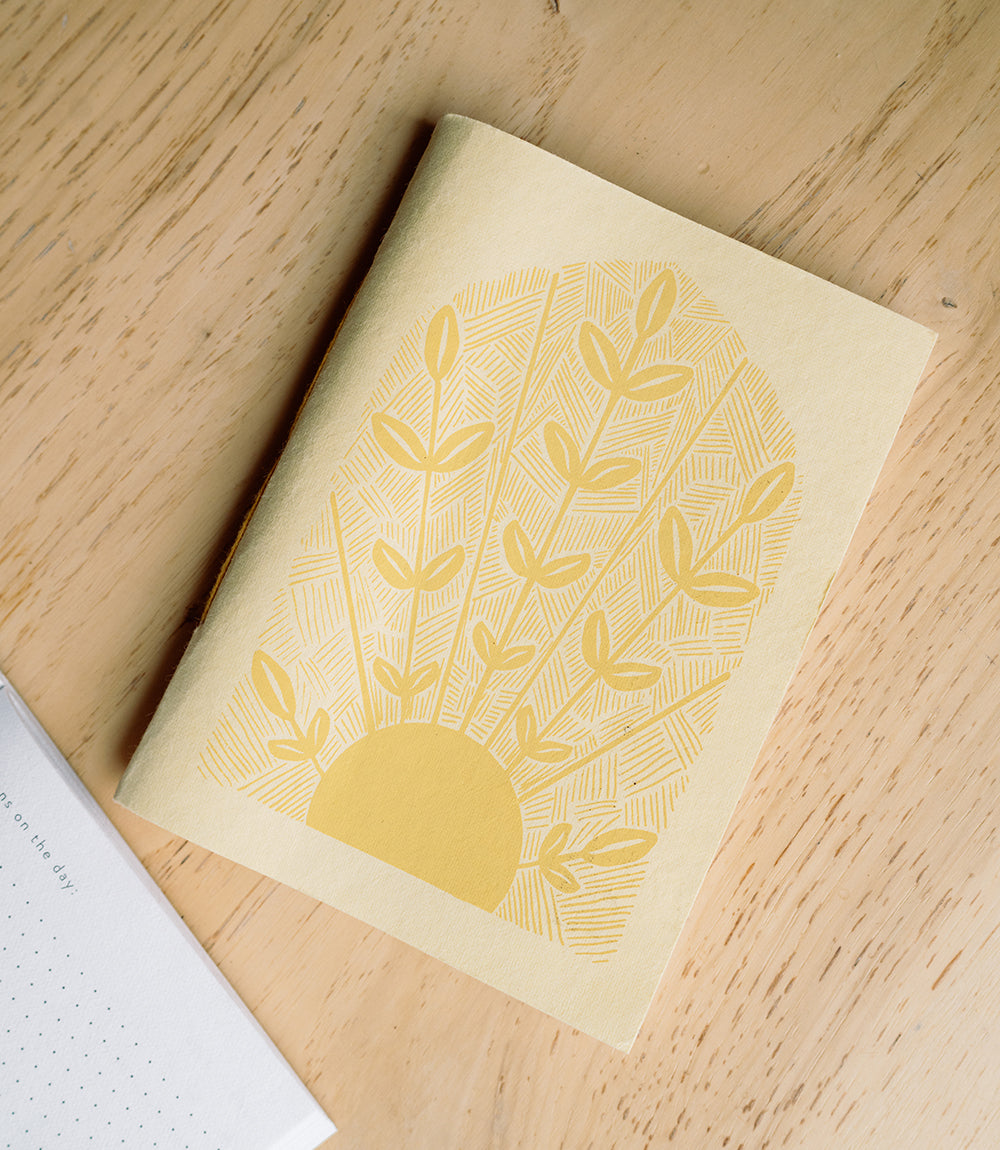 Bhakti Peach 5x7 Self Care Journal - Recycled Paper - Chickadees Wooden Toys