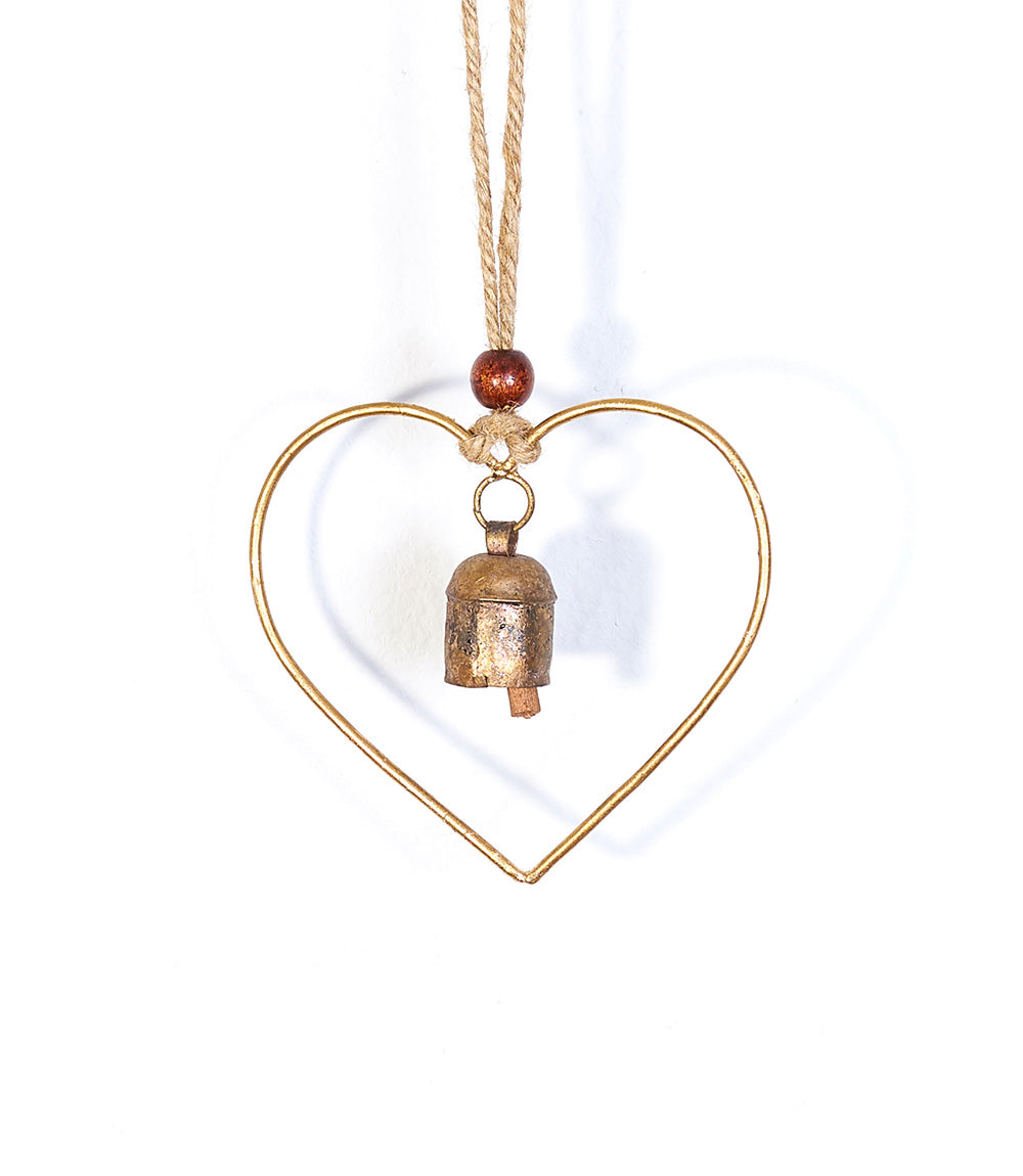 Air Element Heart Bell Wind Chime - Fair Trade Garden - Chickadees Wooden Toys