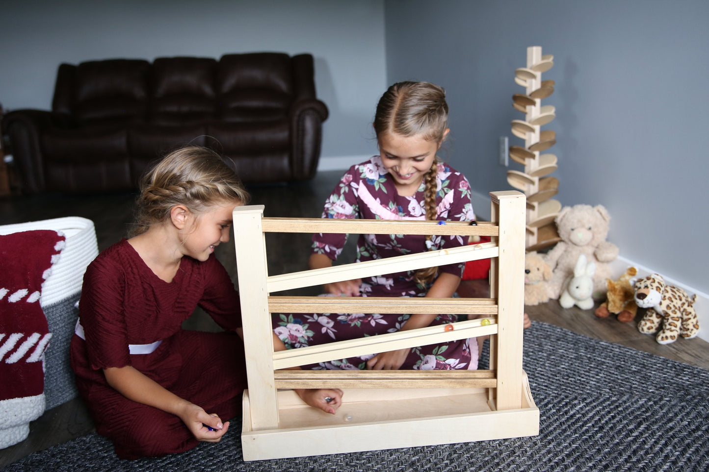 Amish-Made Heirloom Marble Roller Wooden Toy - Child-Safe Finish - Chickadees Wooden Toys