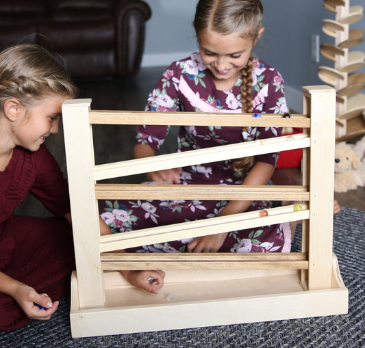 Amish-Made Heirloom Marble Roller Wooden Toy - Child-Safe Finish - Chickadees Wooden Toys