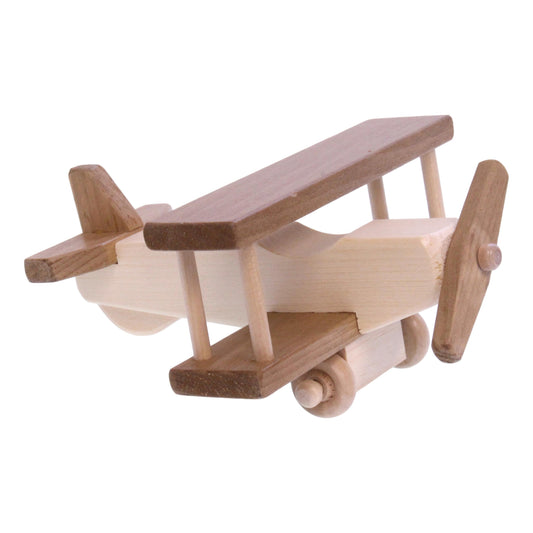 Wooden Toy Airplane With Spinning Propellor, Kid-Safe Finish - Chickadees Wooden Toys