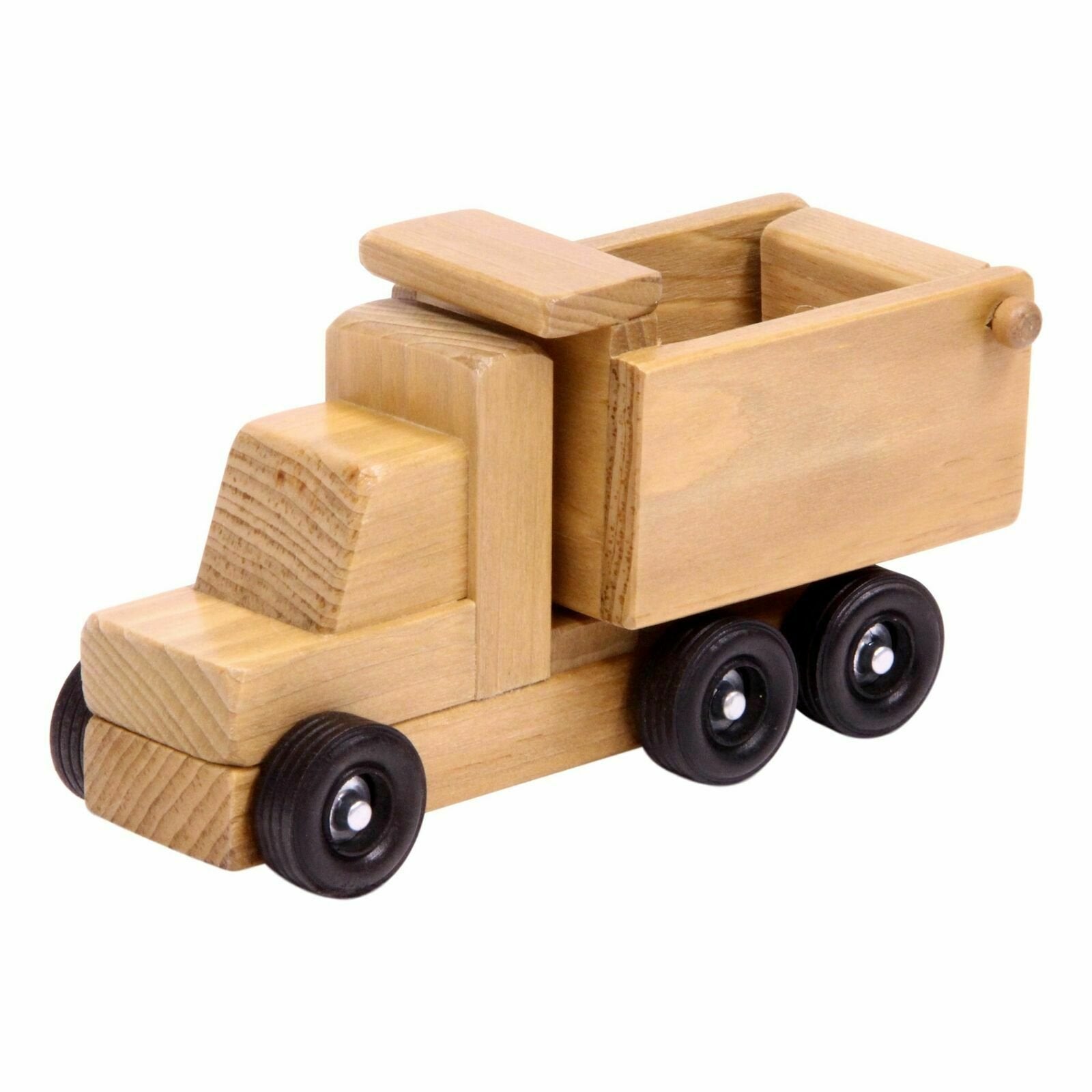 Amish-Made Wooden Toy Dump Truck, Kid-Safe Finish - Chickadees Wooden Toys