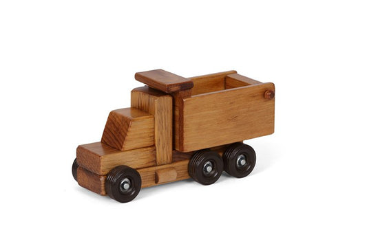 Amish-Made Wooden Toy Dump Truck, Kid-Safe Finish - Chickadees Wooden Toys