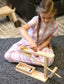 Amish-Made Wooden Marble Roller Machine Toy, Child-Safe Maple/Walnut Finish - Chickadees Wooden Toys