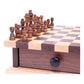 Deluxe Chess/Checkers Wooden Game Board Set - with Pullout Drawer - Chickadees Wooden Toys