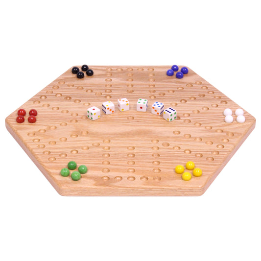 Solid Oak 16" Wide Aggravation Game Board, Unpainted Holes, Double-sided