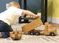 Amish-Made Wooden Toy Dump Truck, Kid-Safe Finish
