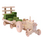 Amish-Made Wooden Toy Tractor & Hay Wagon Set with Hay Bales - Chickadees Wooden Toys