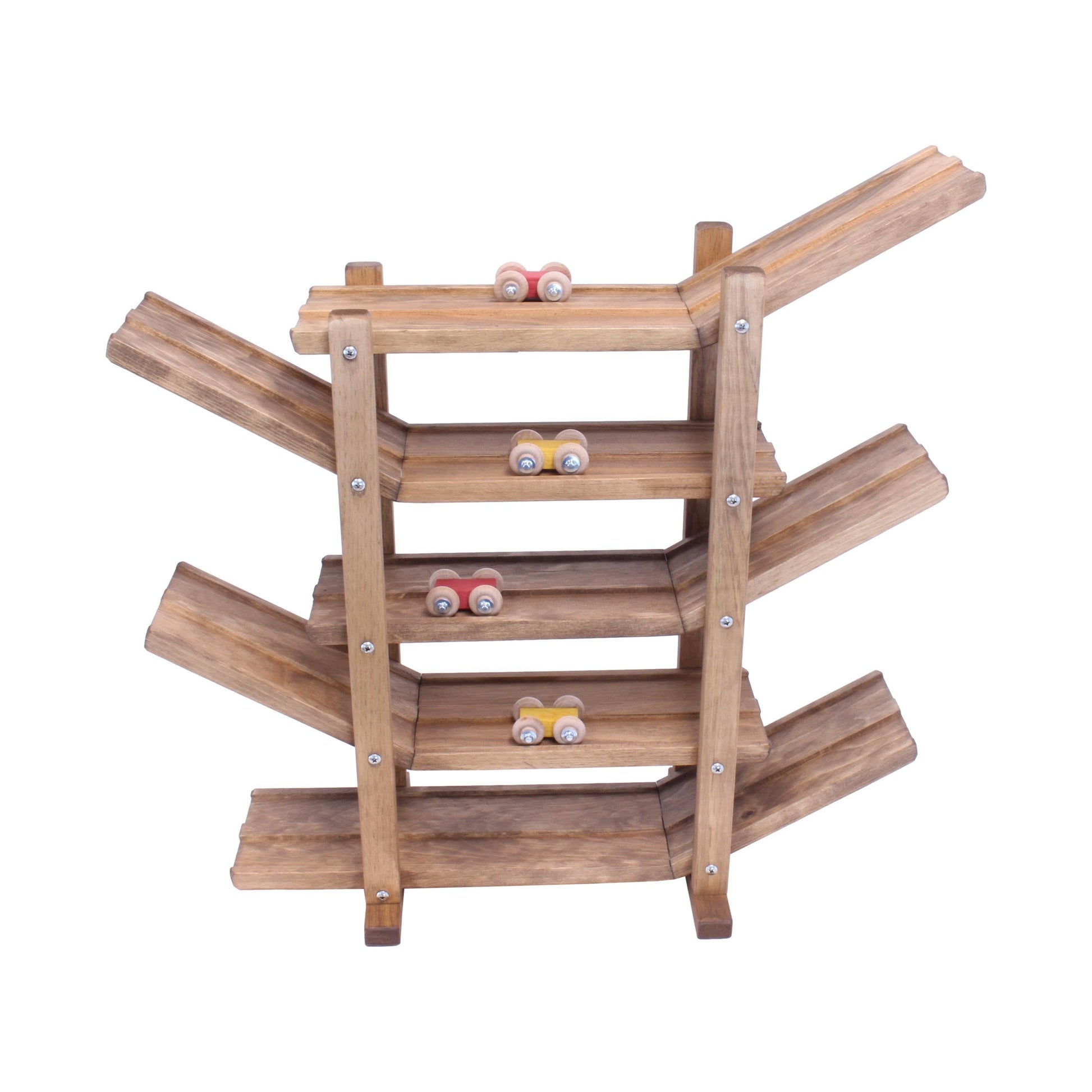 Amish-Made, Handcrafted Wooden Car Roller Racetrack Action Toy - Chickadees Wooden Toys