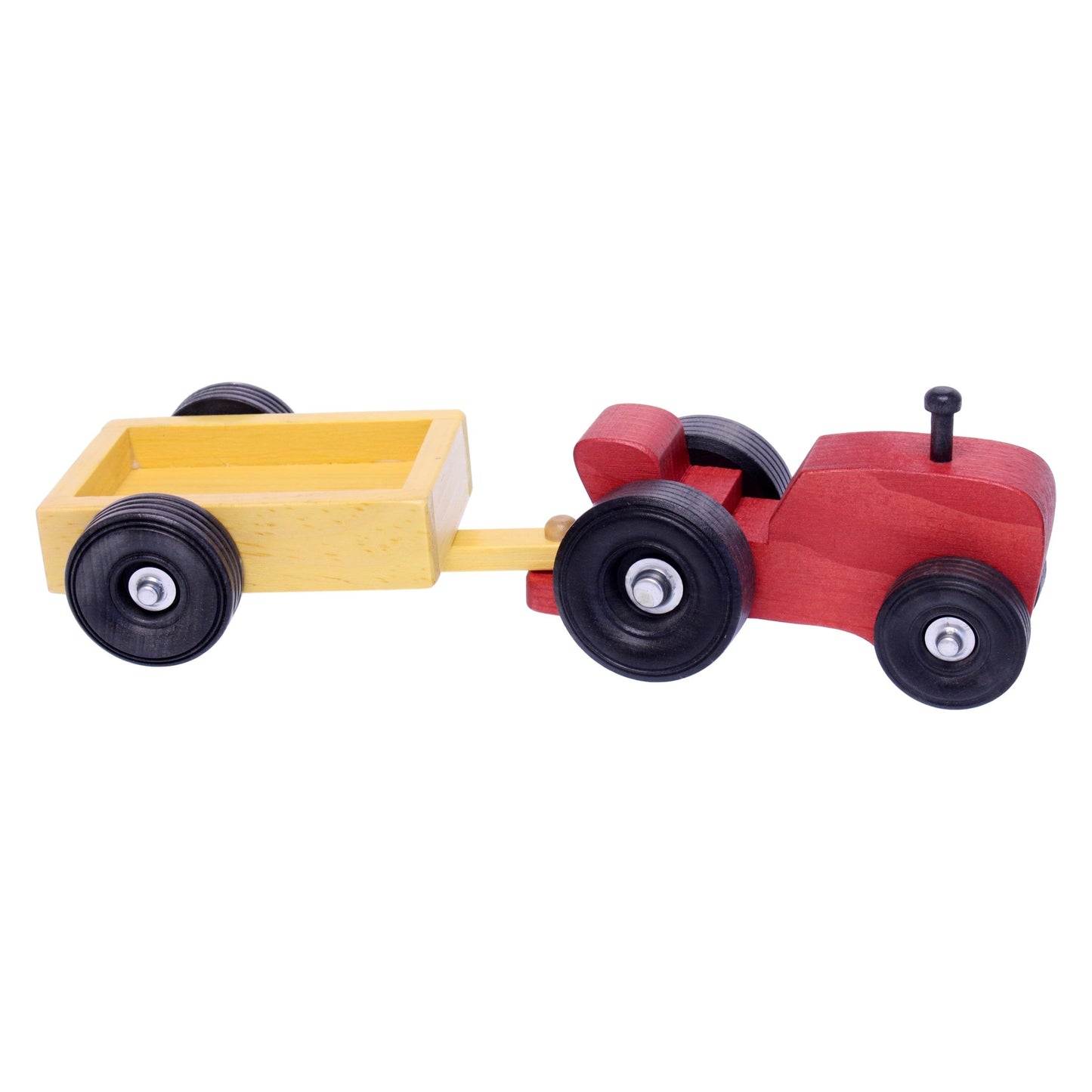 Amish-Made Wooden Small Toy Tractor and Wagon Set - Chickadees Wooden Toys