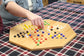 Hand-Painted Oak Wooden Chinese Checkers Board Game, 19" Wide - Chickadees Wooden Toys