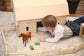 Amish-Made Large Wooden Hip-Roof Barn Toy, Unfinished - Chickadees Wooden Toys
