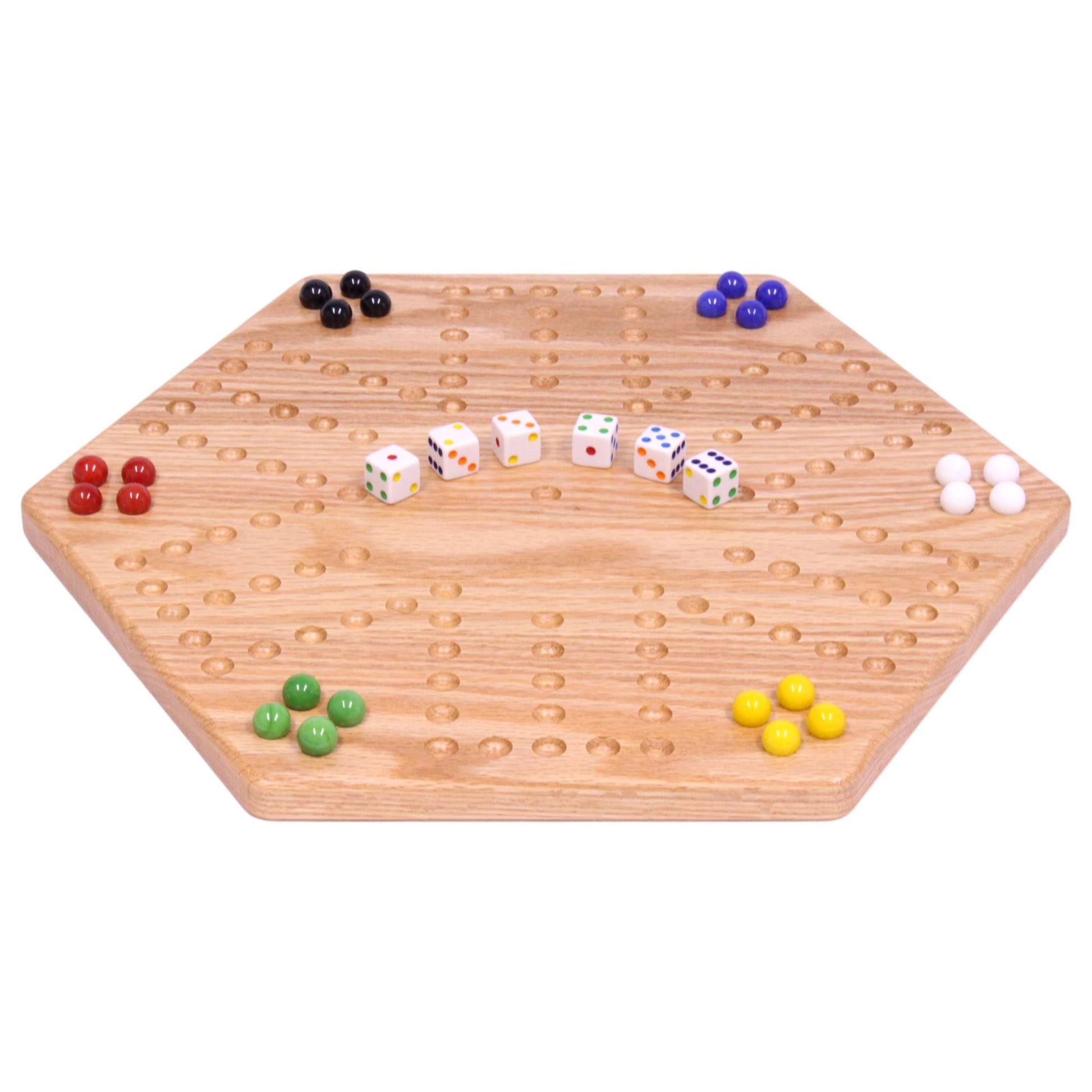 Solid Oak 16" Wide Aggravation Game Board, Unpainted Holes, Double-sided - Chickadees Wooden Toys
