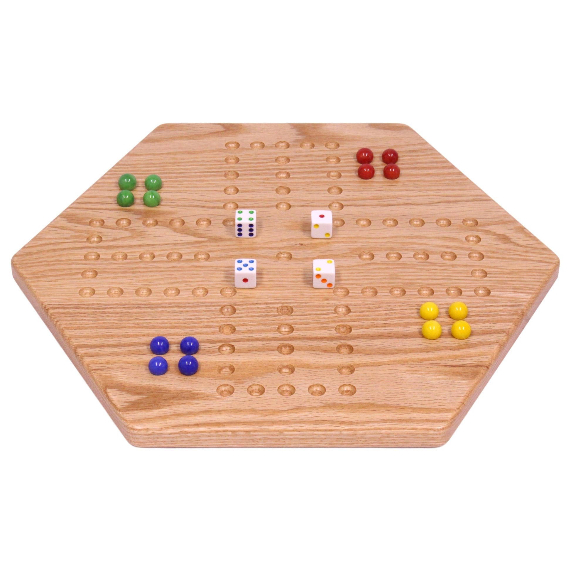 Solid Oak 16" Wide Aggravation Game Board, Unpainted Holes, Double-sided - Chickadees Wooden Toys