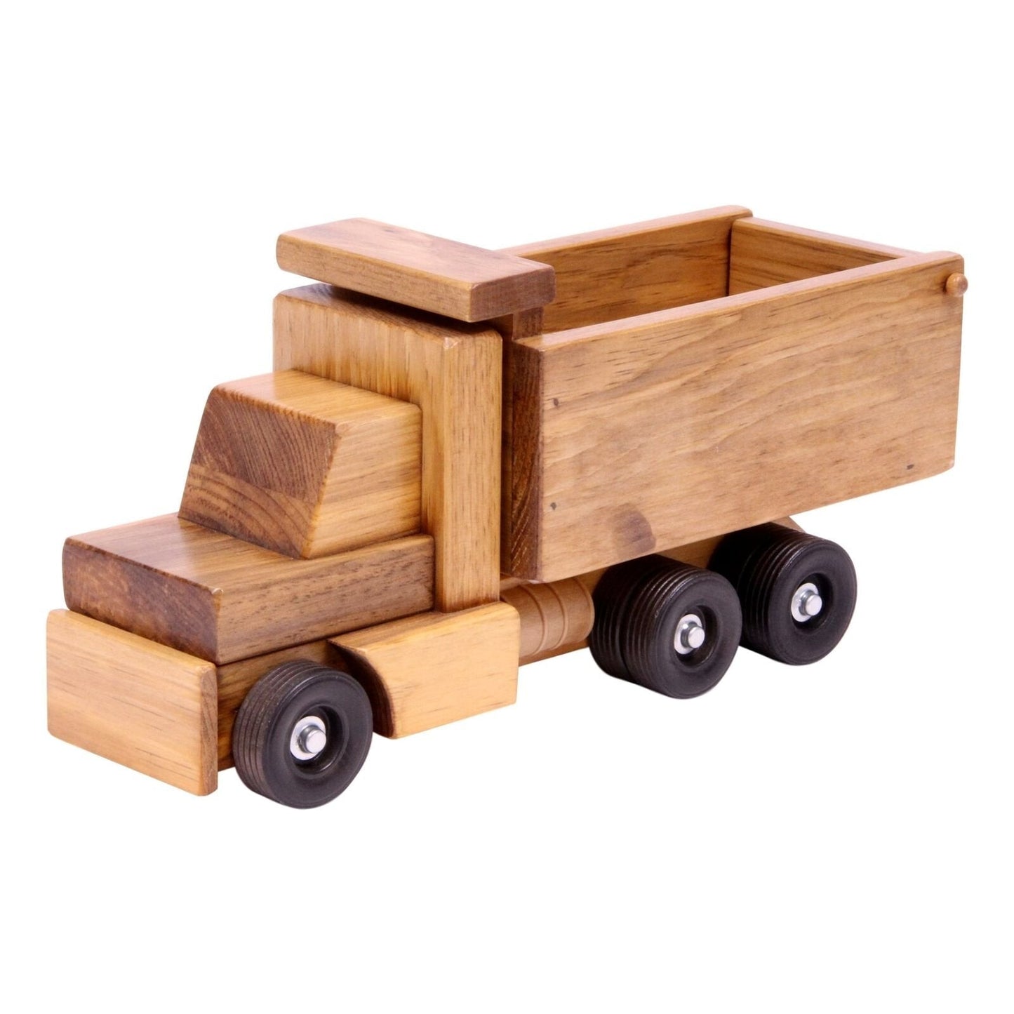 Amish-Made Wooden Toy Dump Truck, Kid-Safe Finish - Chickadees Wooden Toys