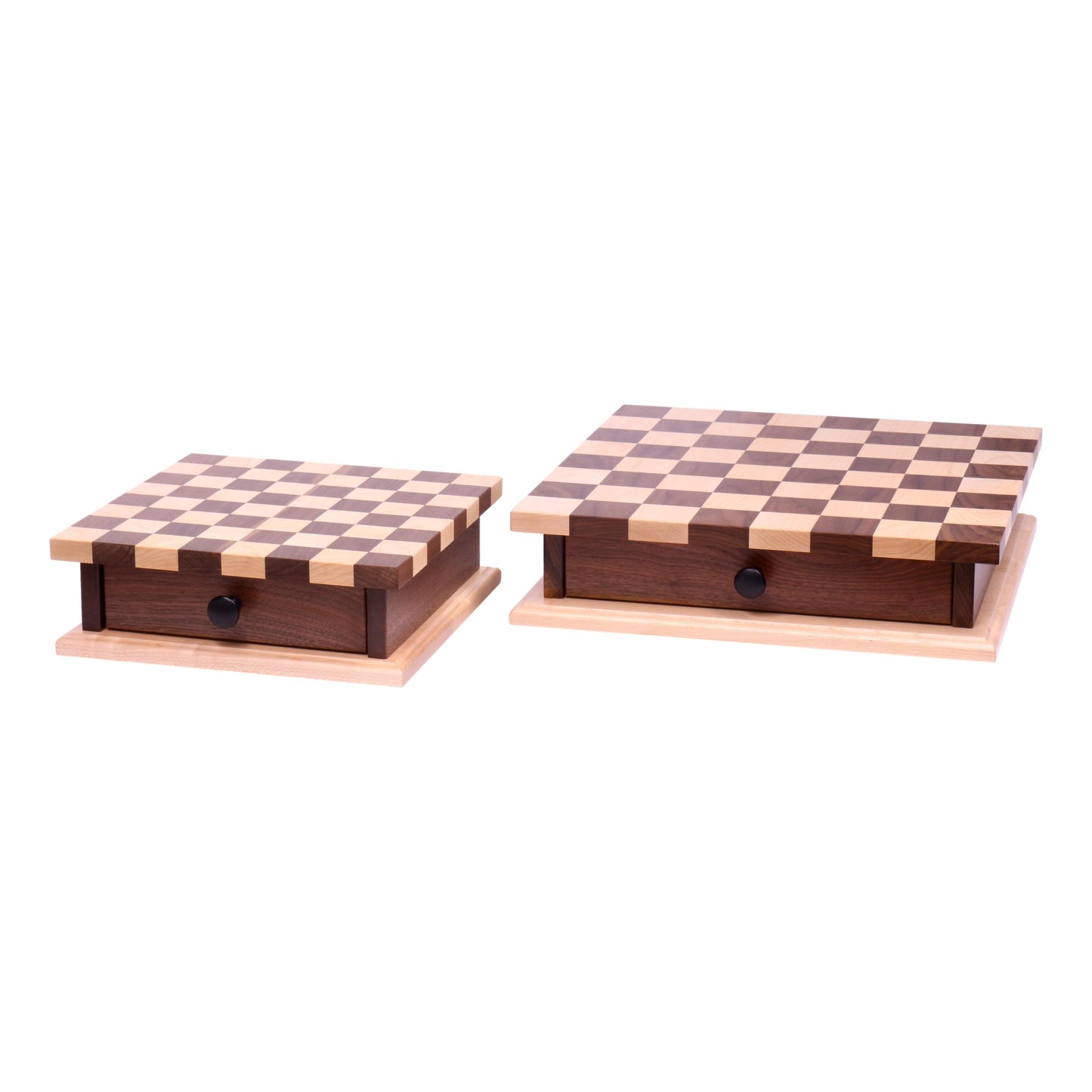 Deluxe Chess/Checkers Wooden Game Board Set - with Pullout Drawer - Chickadees Wooden Toys