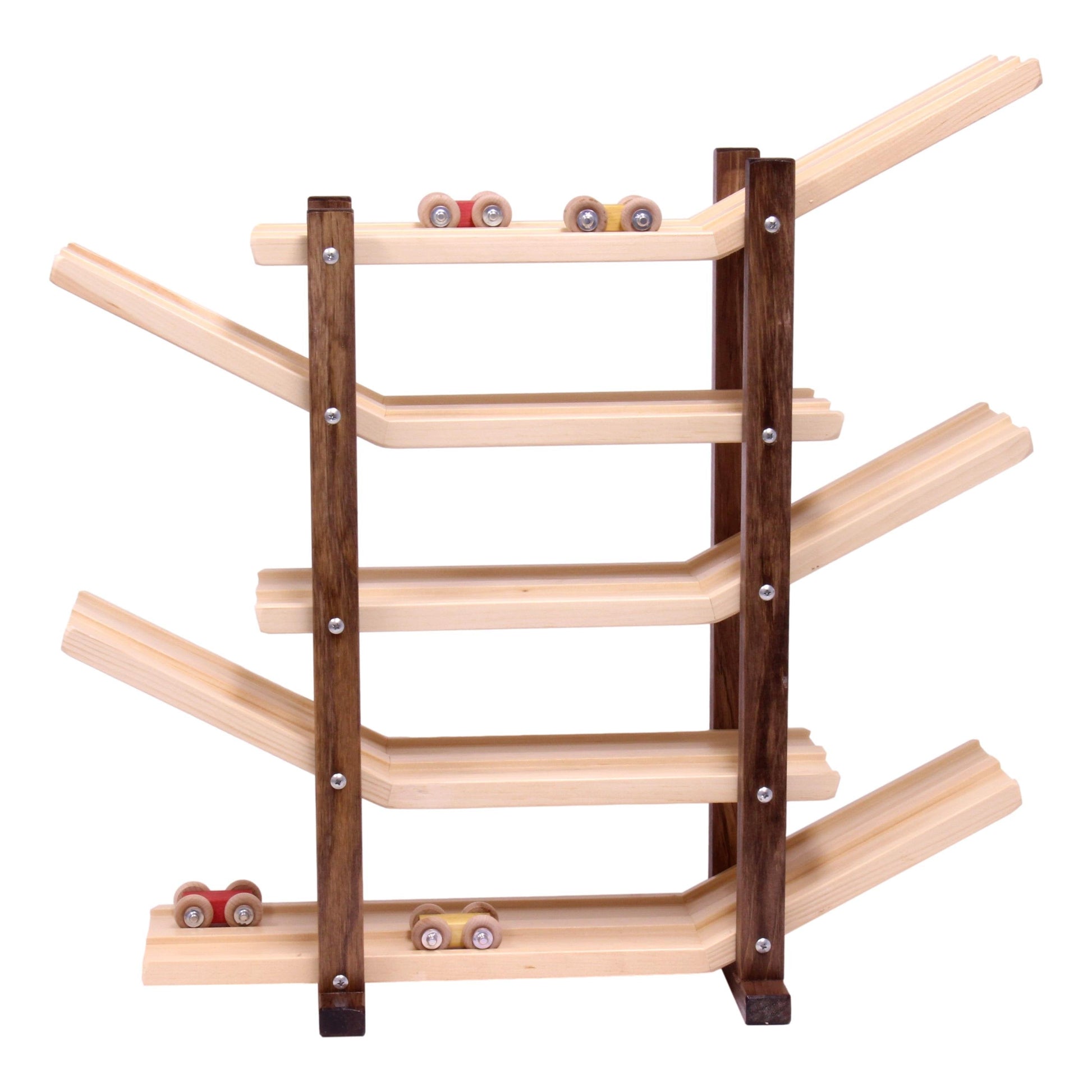 Amish-Made, Handcrafted Wooden Car Roller Racetrack Action Toy - Chickadees Wooden Toys