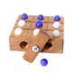 Wooden Marble Tic Tac Toe Game with Built-in Storage for Marbles