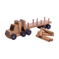 Amish-Made Wooden Log Semi Truck Toy, With Removable Logs - Chickadees Wooden Toys