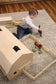 Amish-Made Large Wooden Hip-Roof Barn Toy, Unfinished - Chickadees Wooden Toys