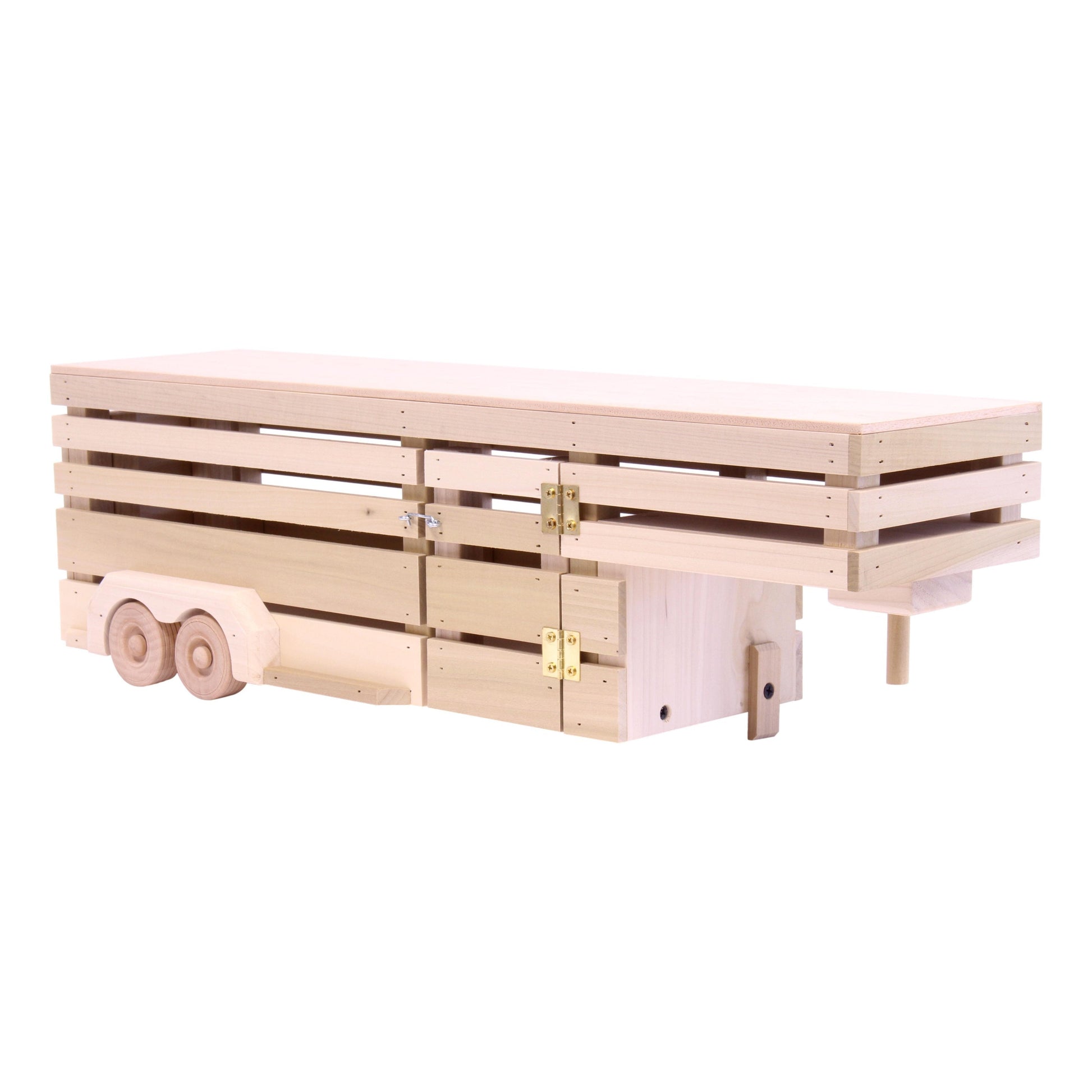 Amish-Made Wooden Toy Pickup and Gooseneck Trailer Set - Chickadees Wooden Toys