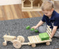 Amish-Made Wooden Toy Tractor & Hay Wagon Set with Hay Bales - Chickadees Wooden Toys
