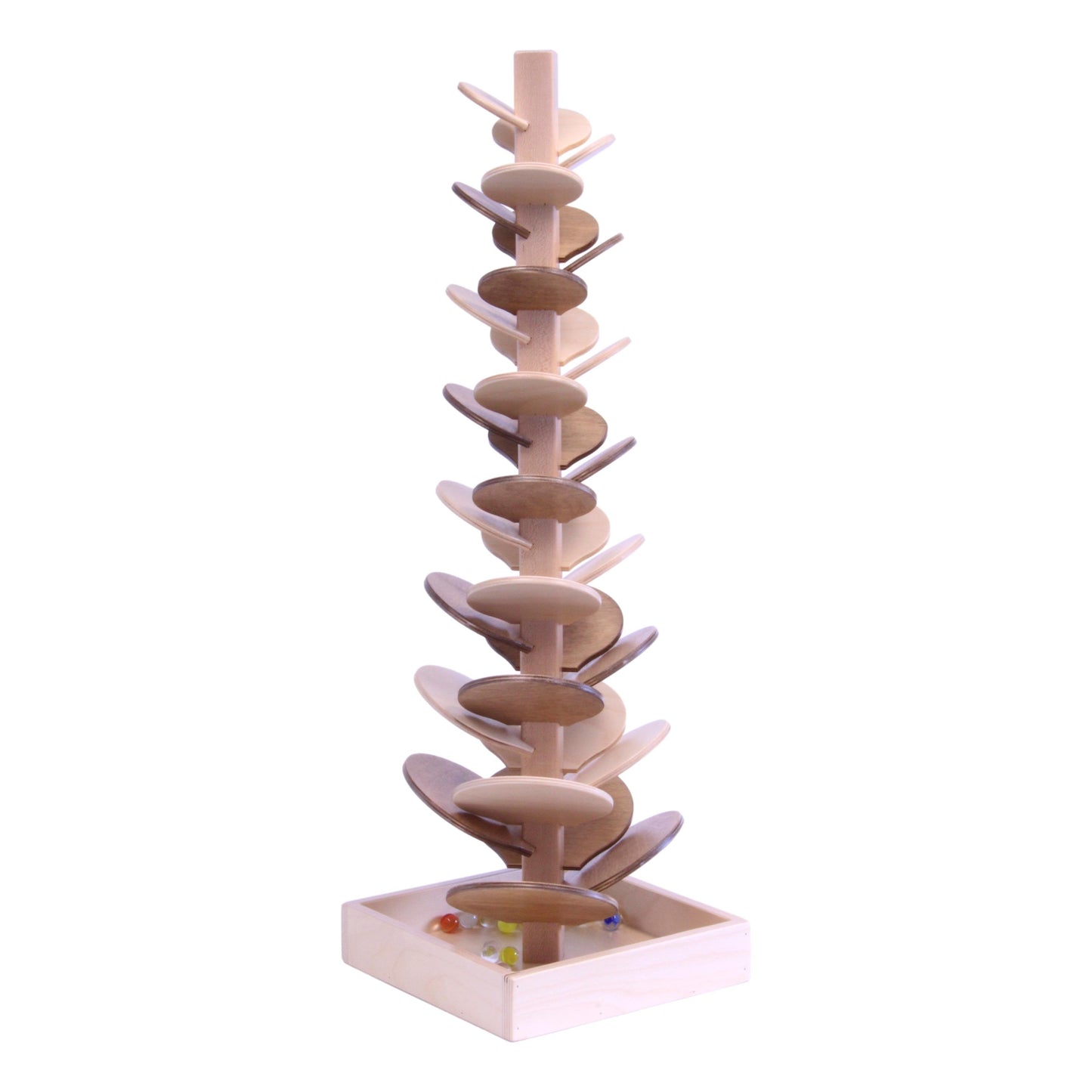 Marble Tree Wooden Toy - Child-Safe Finish - Pack of Marbles Included - Chickadees Wooden Toys