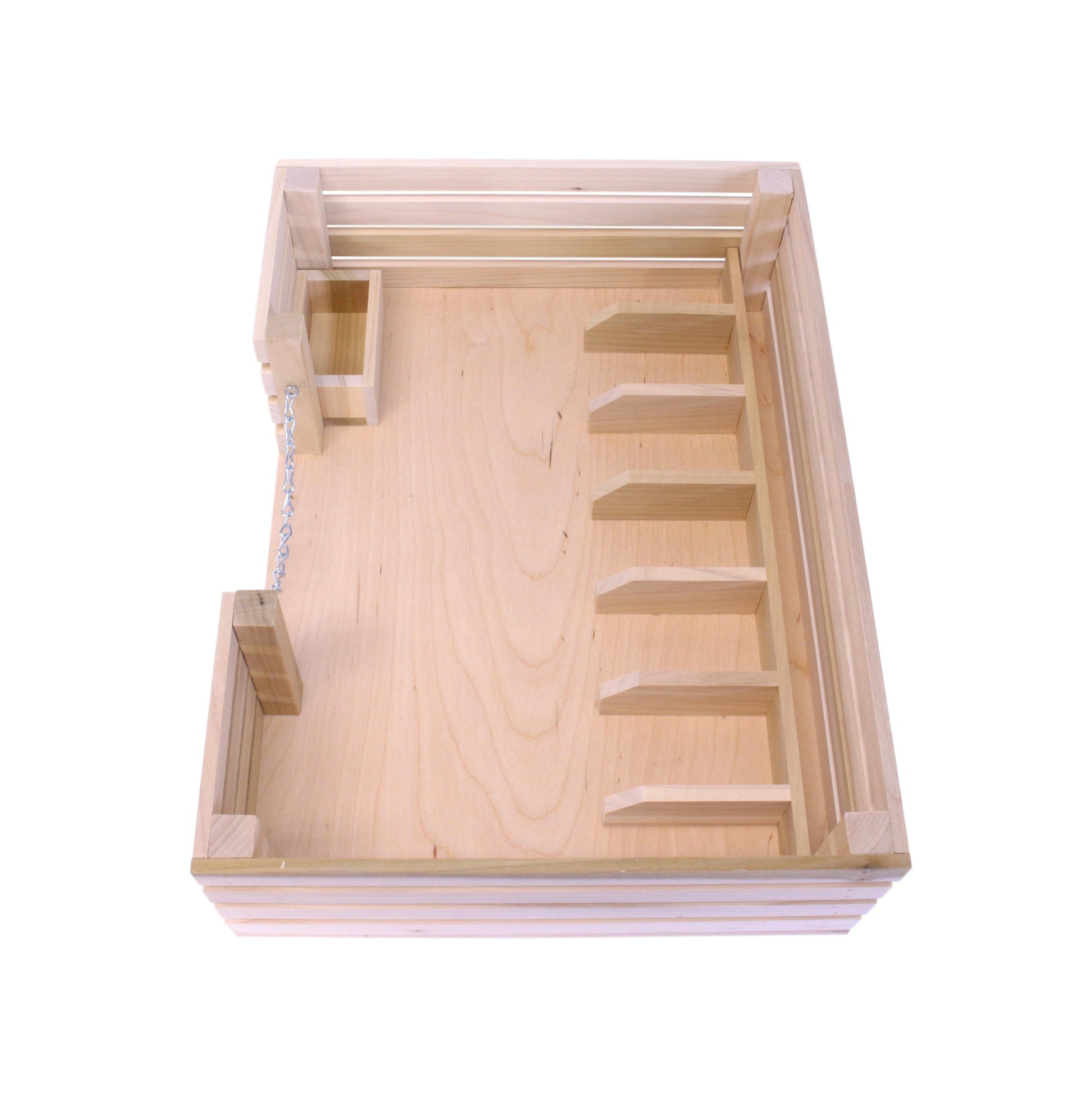 Amish-Made Wooden Mini Stockyard Toy, with 7 Stalls - Chickadees Wooden Toys