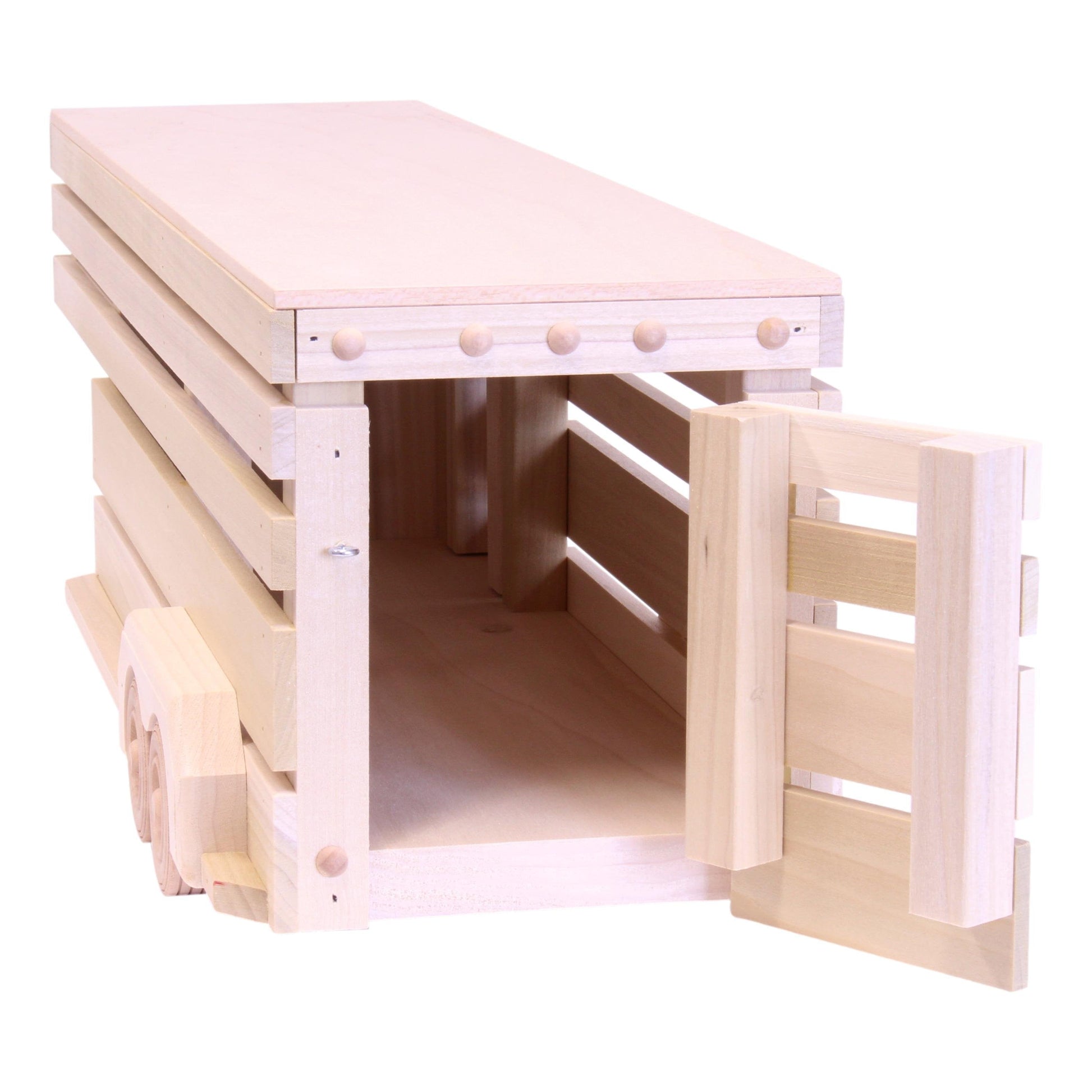 Amish-Made Wooden Toy Pickup and Gooseneck Trailer Set - Chickadees Wooden Toys