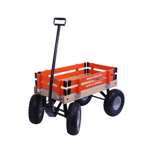Berlin Big-Foot Kid's Wagon by AmishToyBox.com - Perfect Wagon for Children and Toddlers - Amish Made in Ohio, USA - 10" No-Flat Tires - Chickadees Wooden Toys