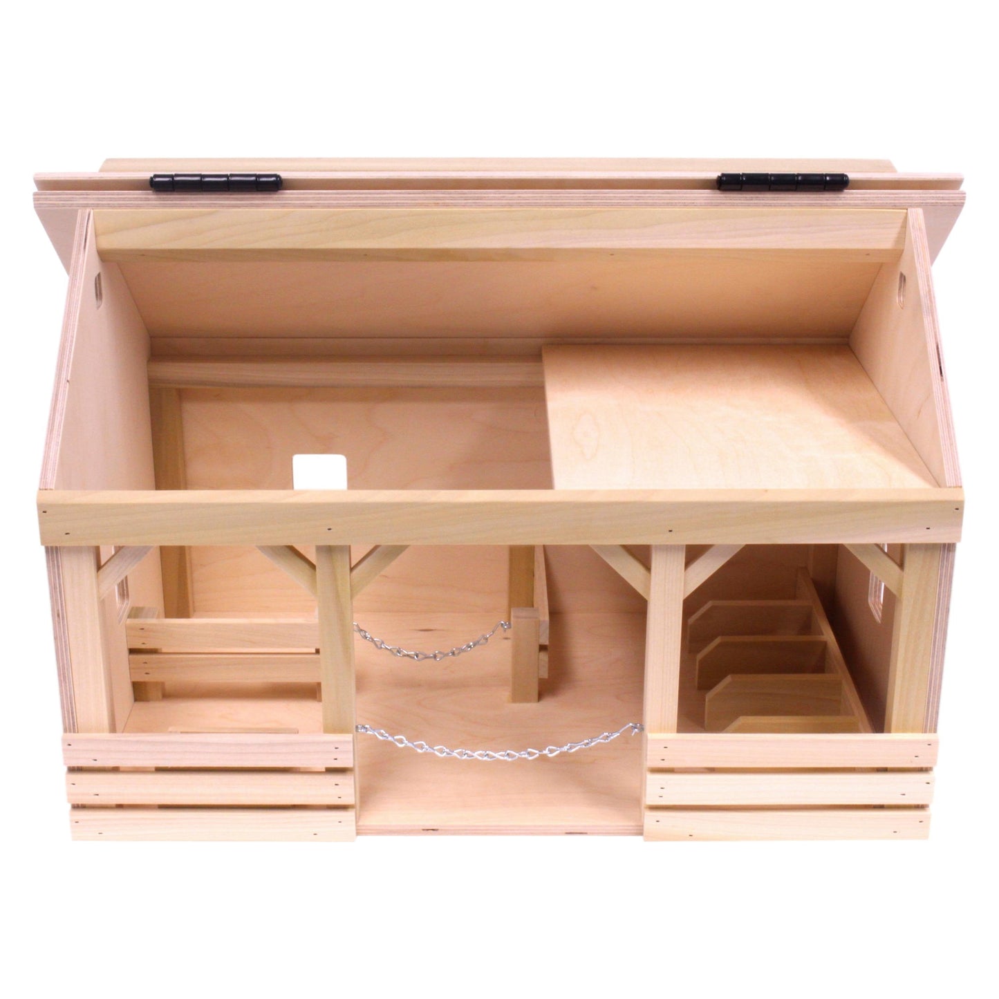 Large A-Frame Barn Toy with Hay Loft, Realistic Wooden Toy Barn - Chickadees Wooden Toys