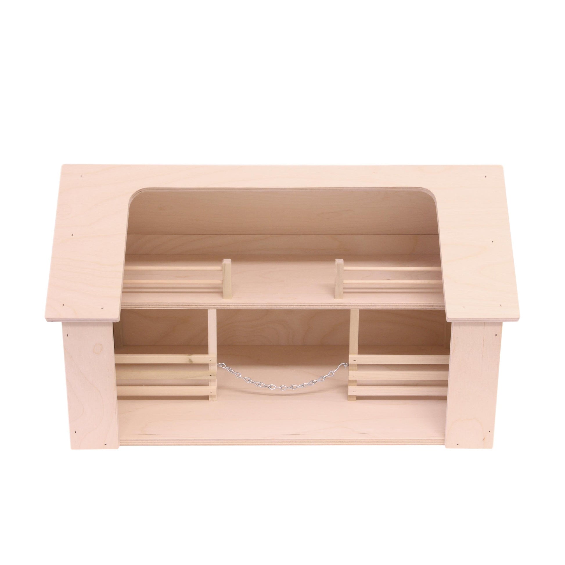 Wooden Amish-Made Ranch Shed Barn Toy, Unfinished Wood - Chickadees Wooden Toys