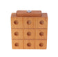 Wooden Marble Tic Tac Toe Game with Built-in Storage for Marbles