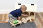 Amish-Made Wooden Toy Tractor & Hay Wagon Set with Hay Bales - Chickadees Wooden Toys