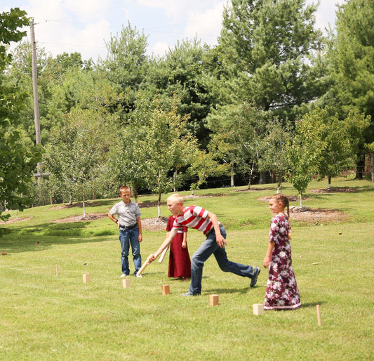 Amish-Made Deluxe Maple Hardwood Kubb Game with Clear Protective Finish, Regulation Size