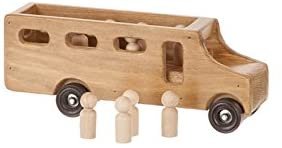 Amish-Made Wooden School Bus Toy, Child Safe Finish - Chickadees Wooden Toys