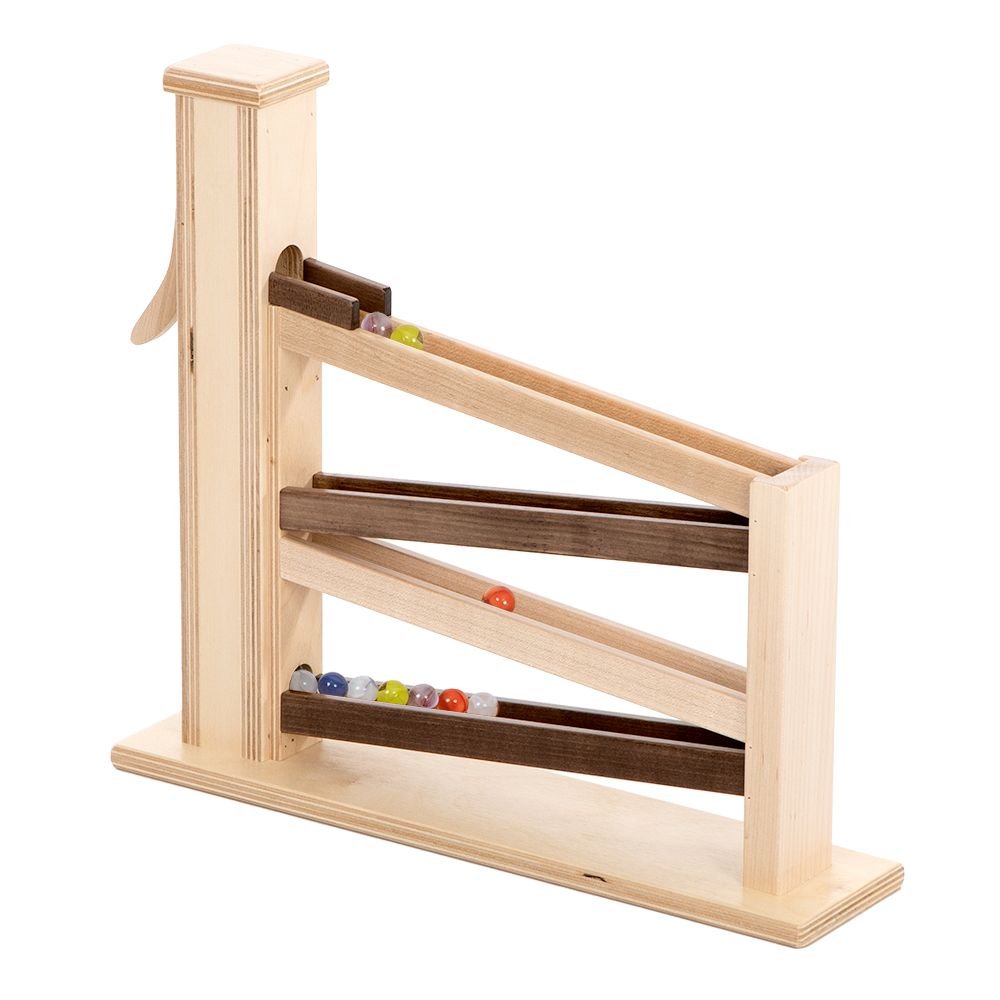 Wooden Marble Pump Toy, CPSIA-Approved, Non-Toxic Finish, Amish-Made - Chickadees Wooden Toys