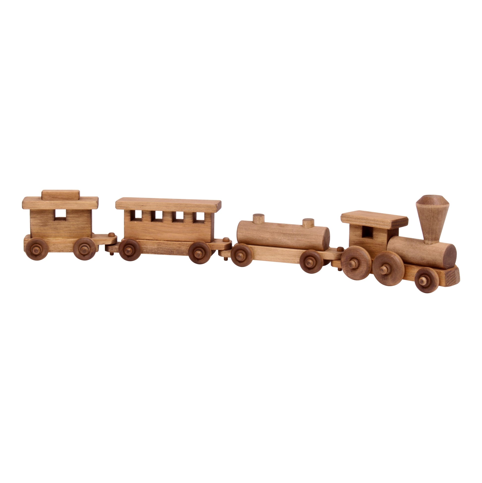Wooden Toy Train Play Set, 24" Long, Kid-Safe Finish, Amish-Made - Chickadees Wooden Toys