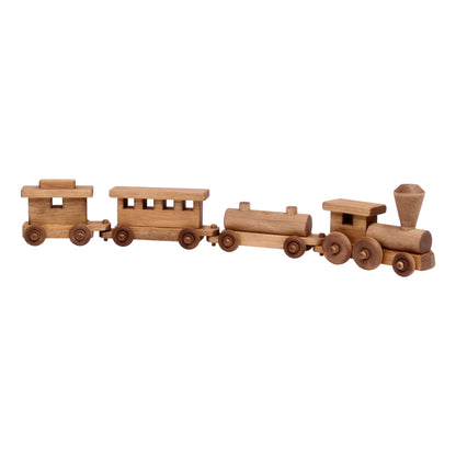Wooden Toy Train Play Set, 24" Long, Kid-Safe Finish, Amish-Made - Chickadees Wooden Toys