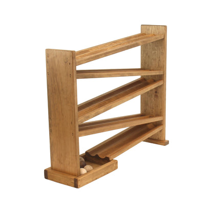 Wooden Ball Roller Racetrack Toy, Amish-Made, with 8 Wooden Balls - Chickadees Wooden Toys