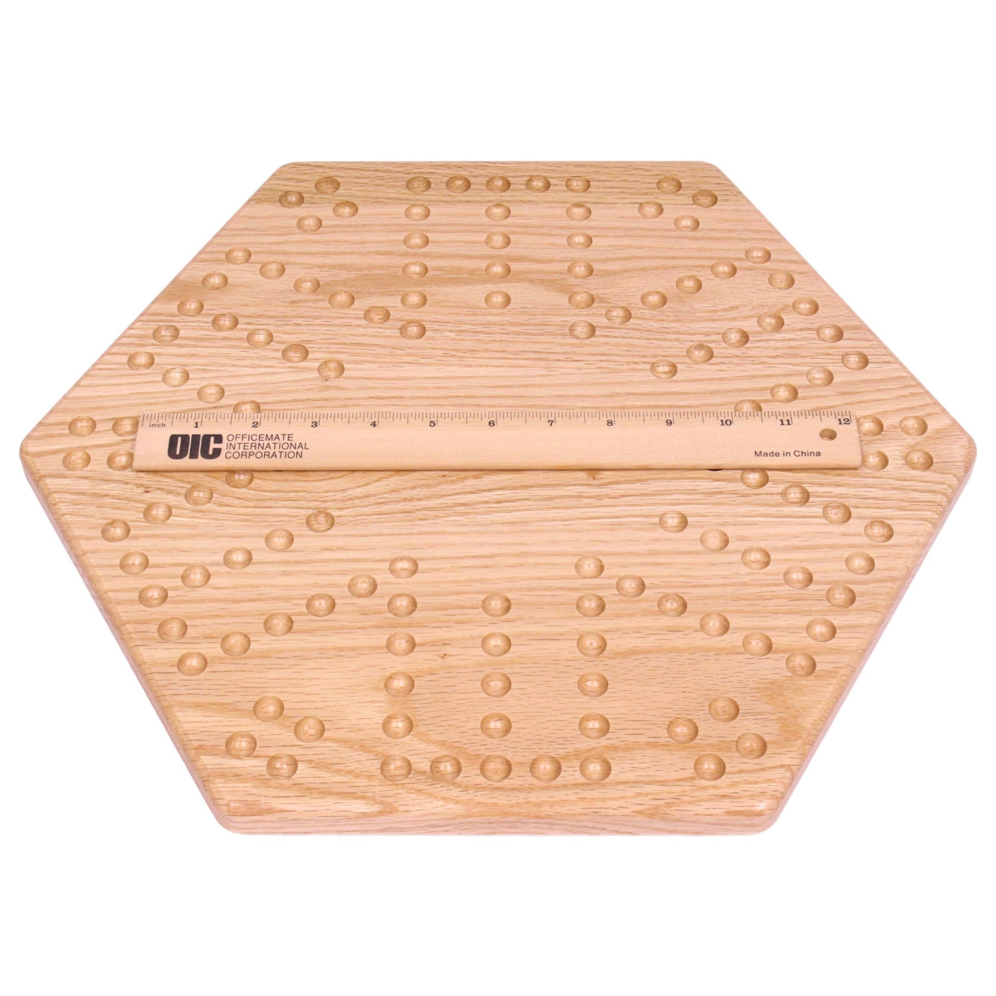 Solid Oak 16" Wide Aggravation Game Board, Unpainted Holes, Double-sided - Chickadees Wooden Toys