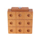 Wooden Marble Tic Tac Toe Game with Built-in Storage for Marbles