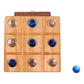 Wooden Marble Tic Tac Toe Game with Built-in Storage for Marbles