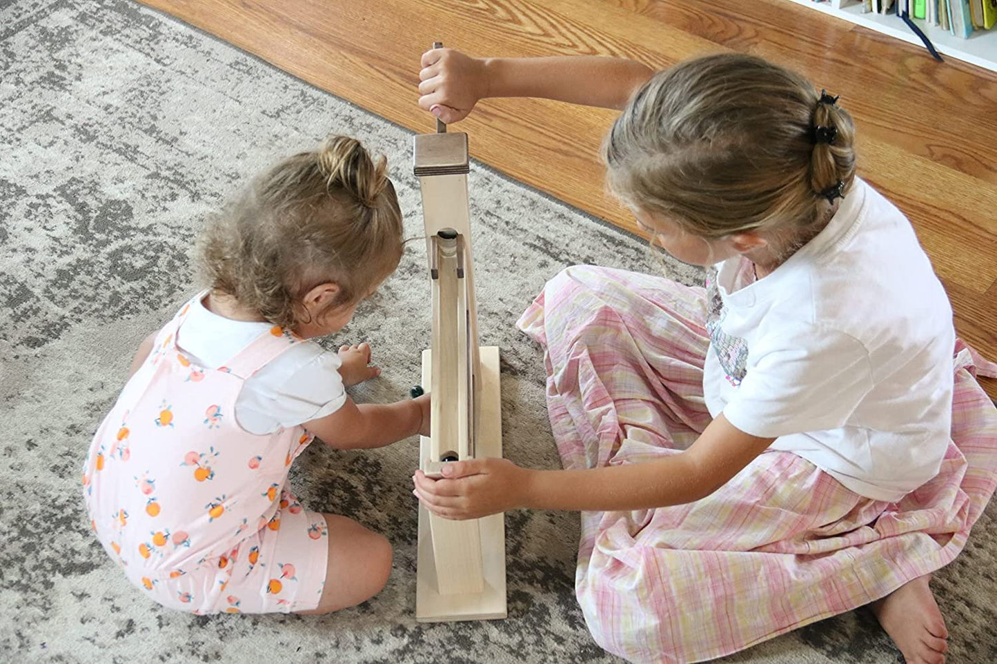 Wooden Marble Pump Toy, CPSIA-Approved, Non-Toxic Finish, Amish-Made - Chickadees Wooden Toys