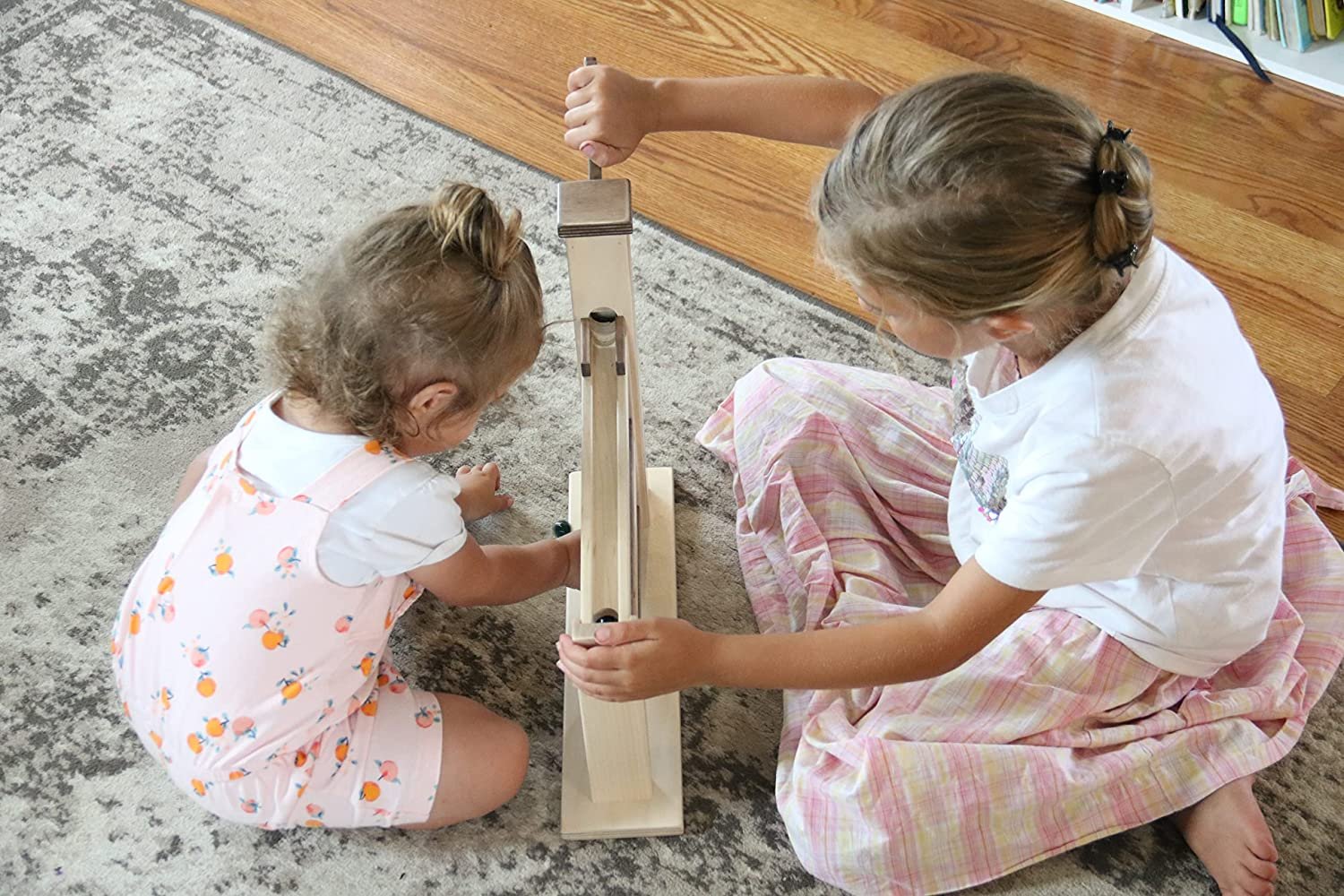 Wooden Marble Pump Toy, CPSIA-Approved, Non-Toxic Finish, Amish-Made - Chickadees Wooden Toys