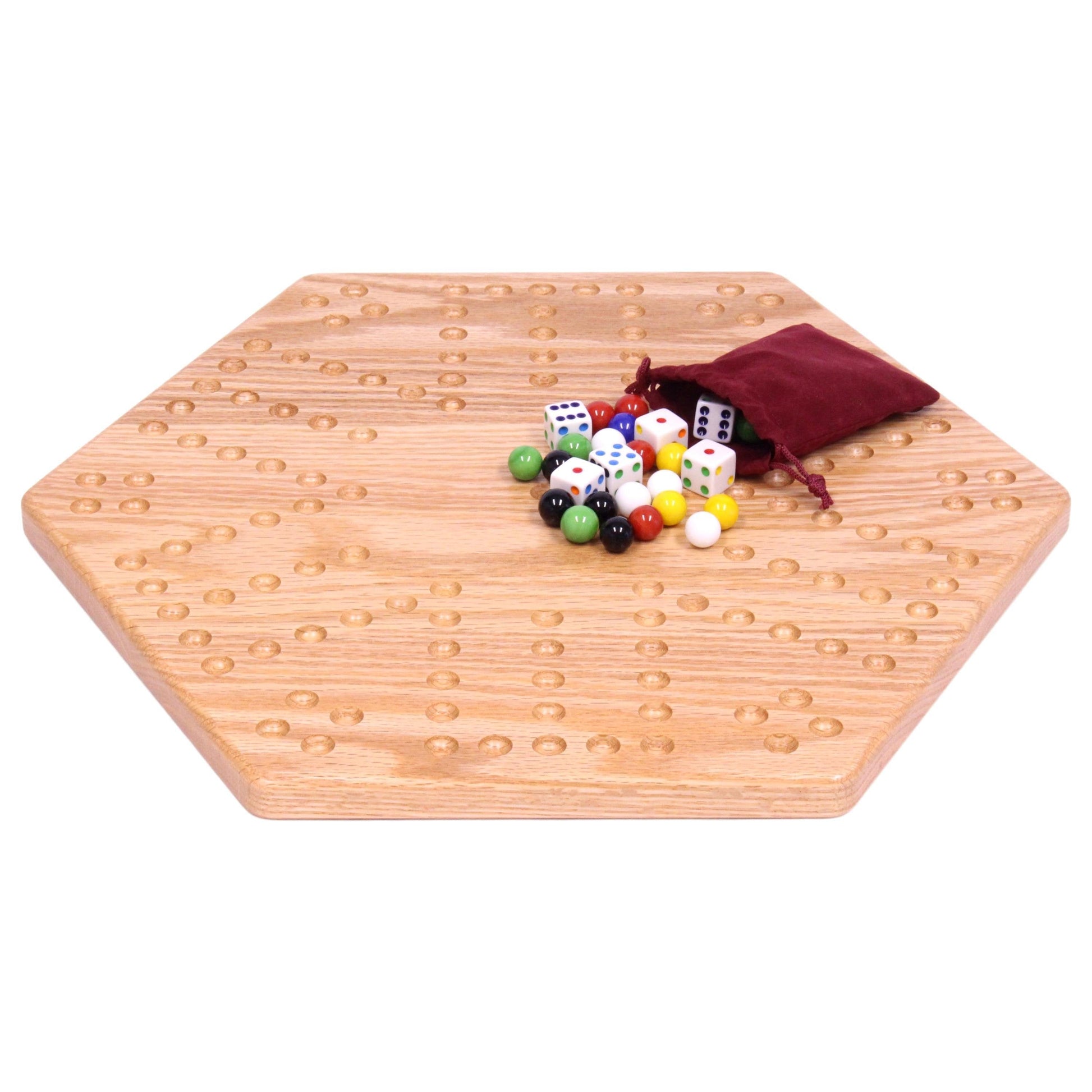 Solid Oak 16" Wide Aggravation Game Board, Unpainted Holes, Double-sided - Chickadees Wooden Toys