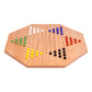 Hand-Painted Oak Wooden Chinese Checkers Board Game, 19" Wide - Chickadees Wooden Toys
