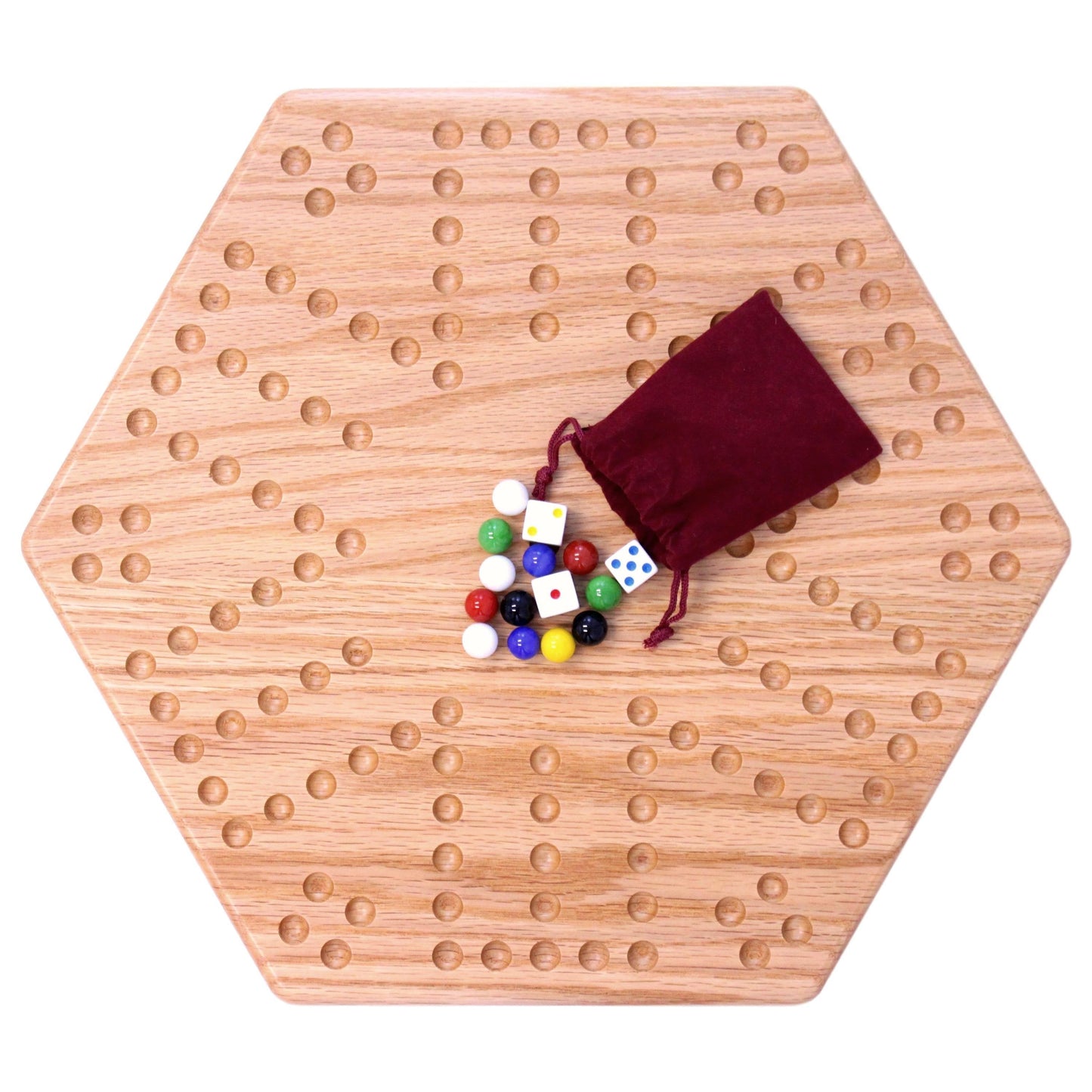 Solid Oak 16" Wide Aggravation Game Board, Unpainted Holes, Double-sided - Chickadees Wooden Toys